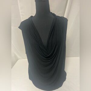 Elegant Harley-Davidson Black Drape Women's Top with sheer lace back Size XL
